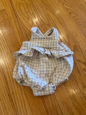 Quincy Mae Gingham Ruffle Bubble Romper